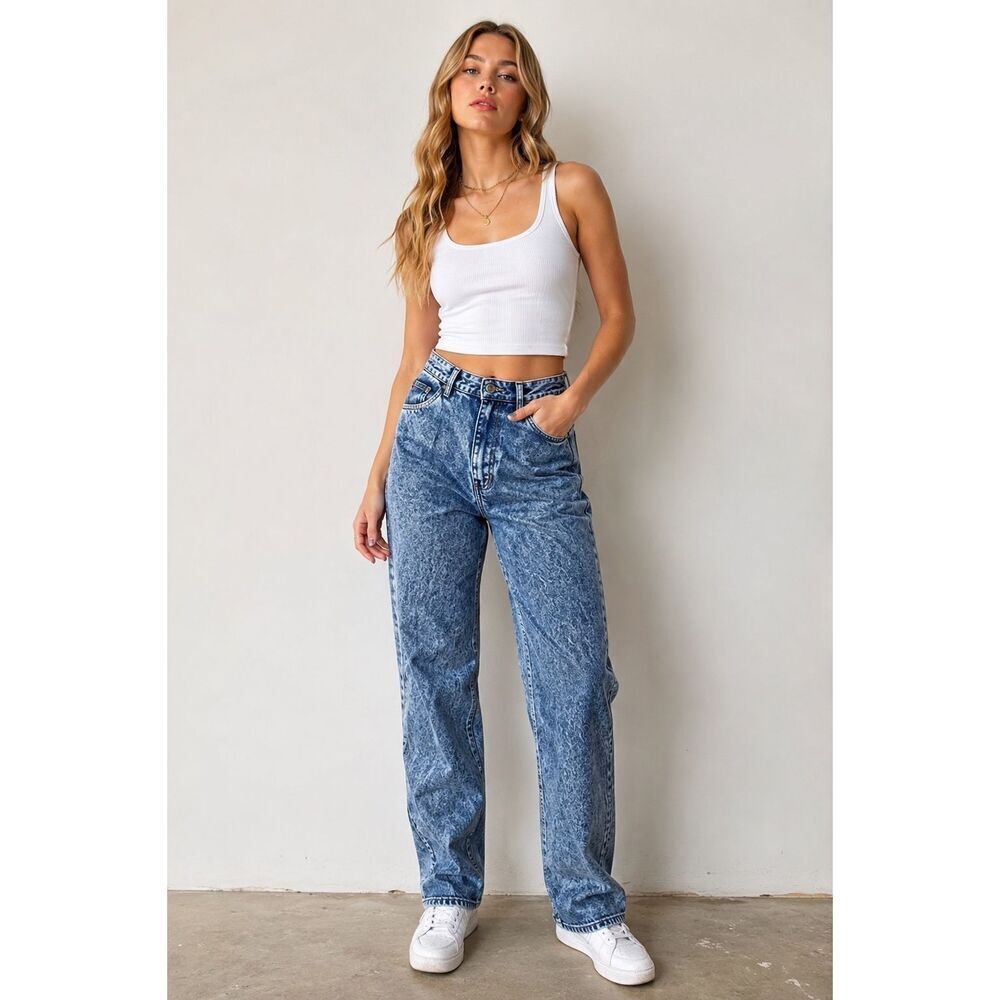 Wrangler women’s vintage acid wash size 11 tween high rise bare back 80s blue je